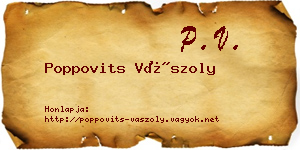Poppovits Vászoly névjegykártya